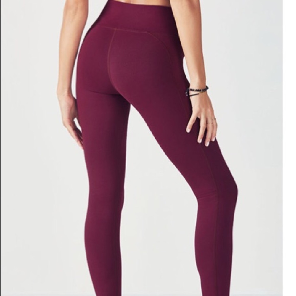 Fabletics High Waisted Cranberry Leggings